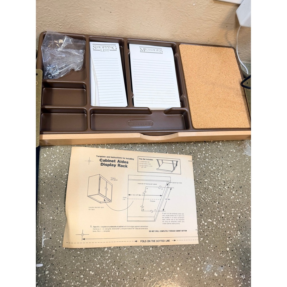 Amerock CabinetAides Under Cabinet Message Center C-8611 Vintage New In Box - Picture 2 of 6
